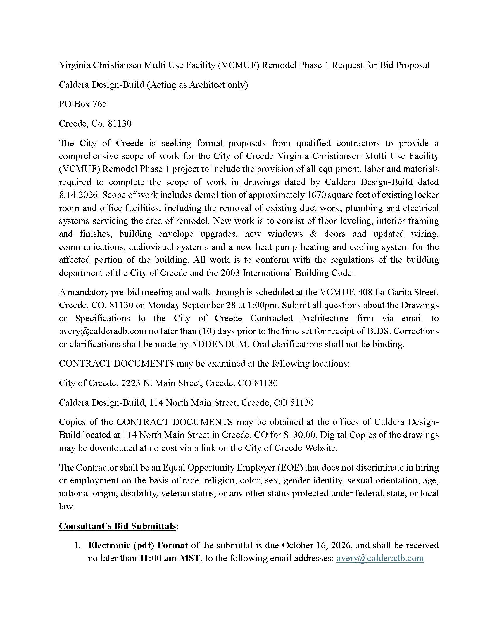 Request for Proposal pg1